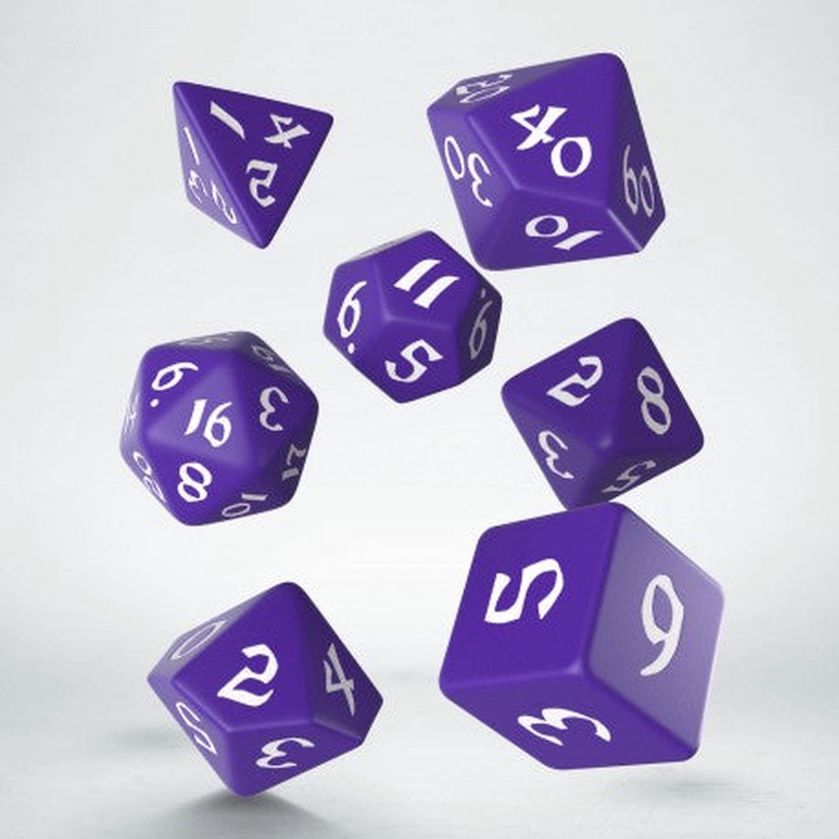 Q-Workshop Classic Runic Purple/White 7ct Polyhedral Set