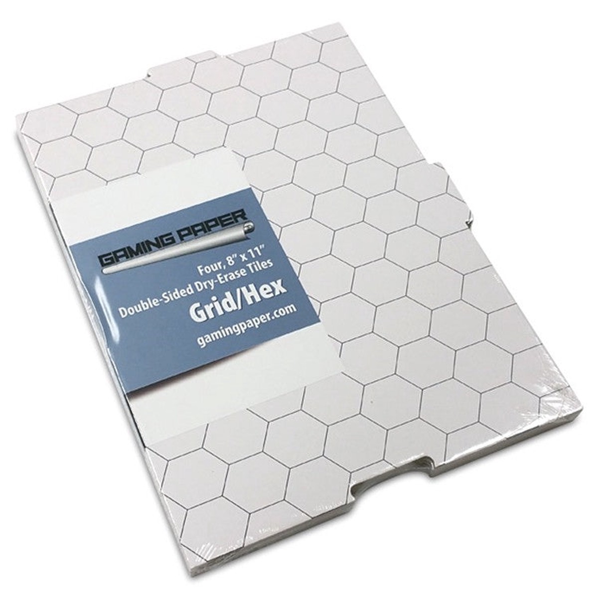 Gaming Paper Tiles: 8 Inch by 11 Inch Grid / Hex (4)