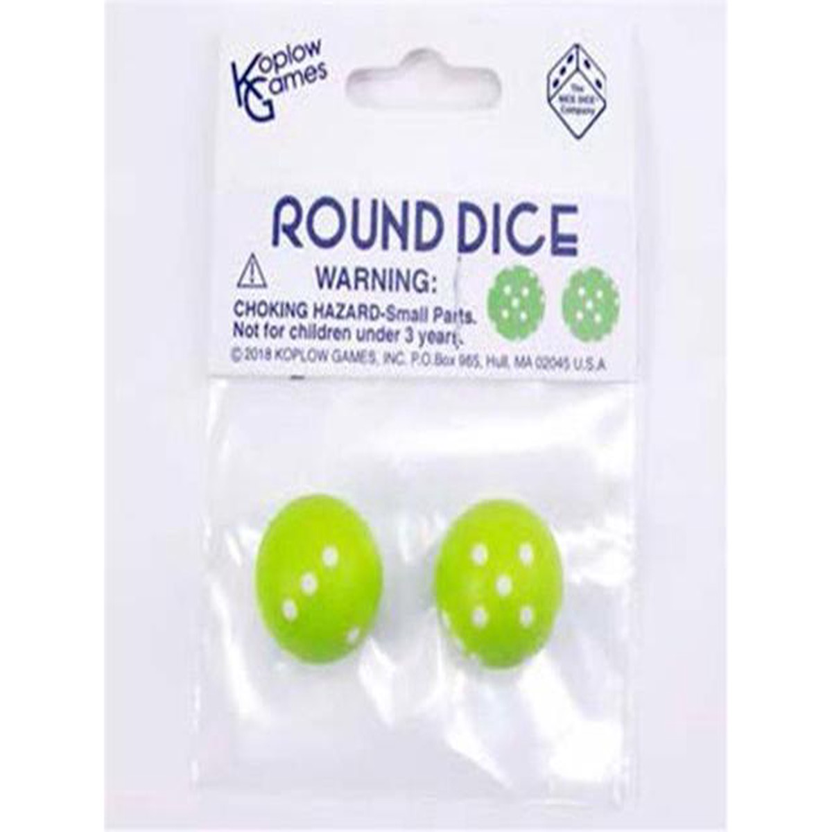Koplow Round Dice Pair Opaque Green