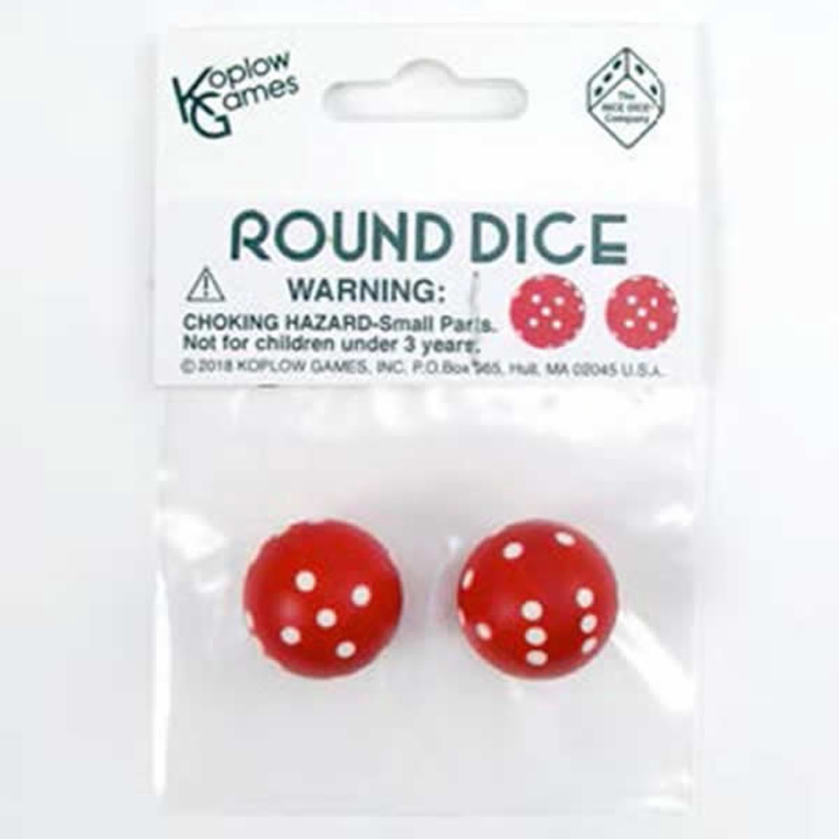 Koplow Round Dice Pair Opaque Red