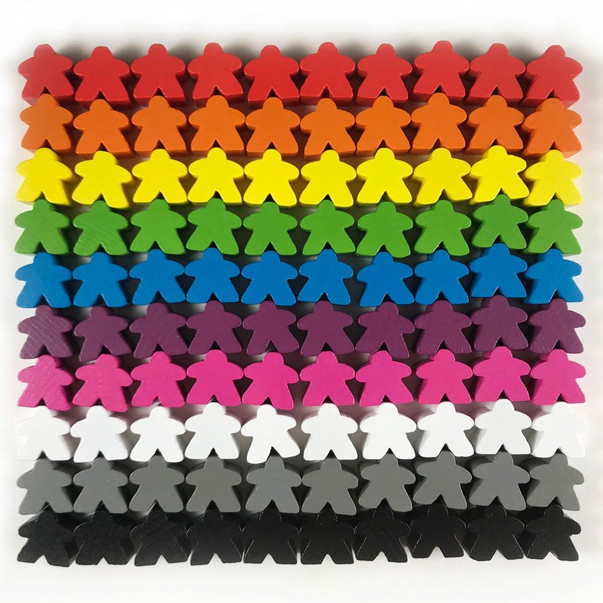 Wooden Meeples 100ct Bag - Multicolor Mix
