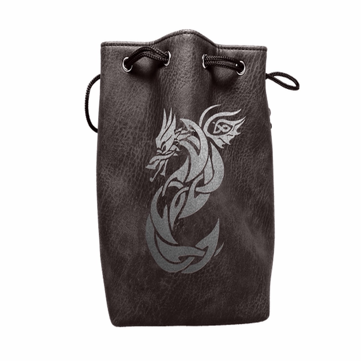 Easy Roller Black Leather Lite Celtic Knot Dragon Design Self-Standing Large Dice Bag