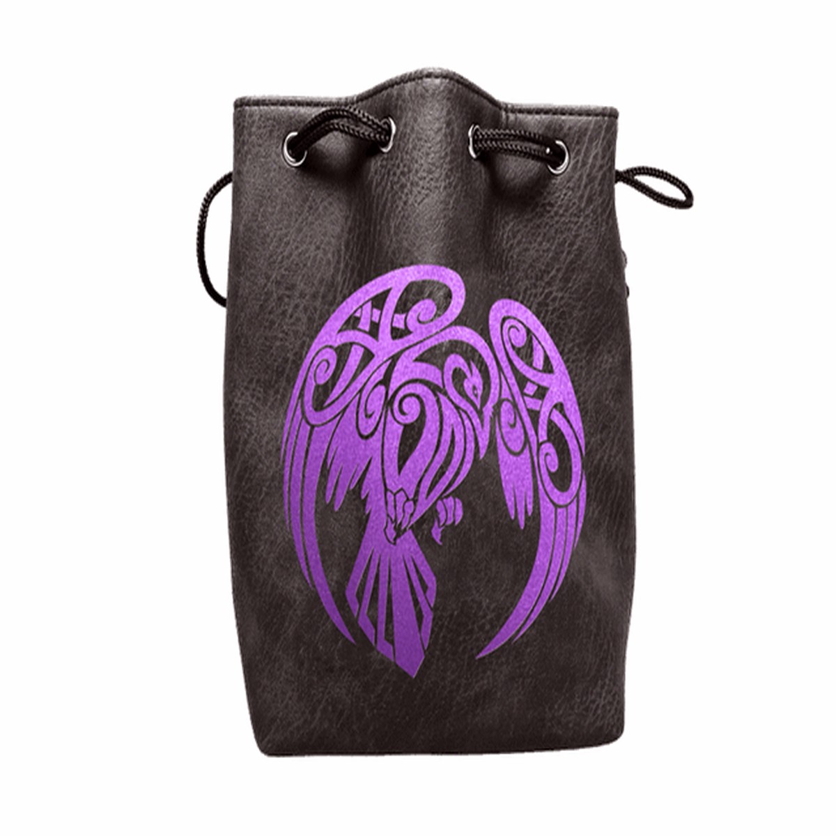Easy Roller Black Leather Lite Raven Design Self-Standing Large Dice Bag