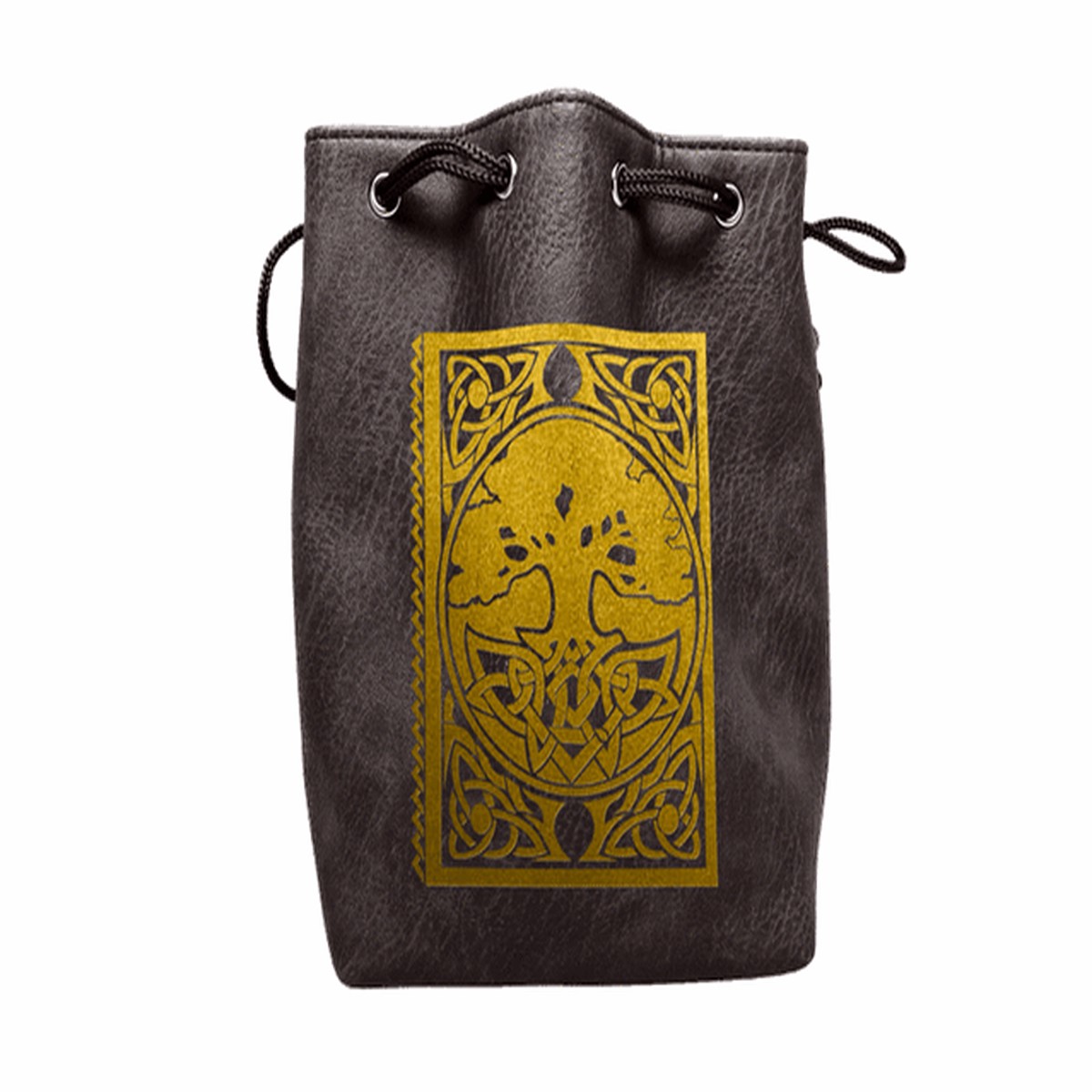 Easy Roller Black Leather Lite Spell Book Design Self-Standing Large Dice Bag