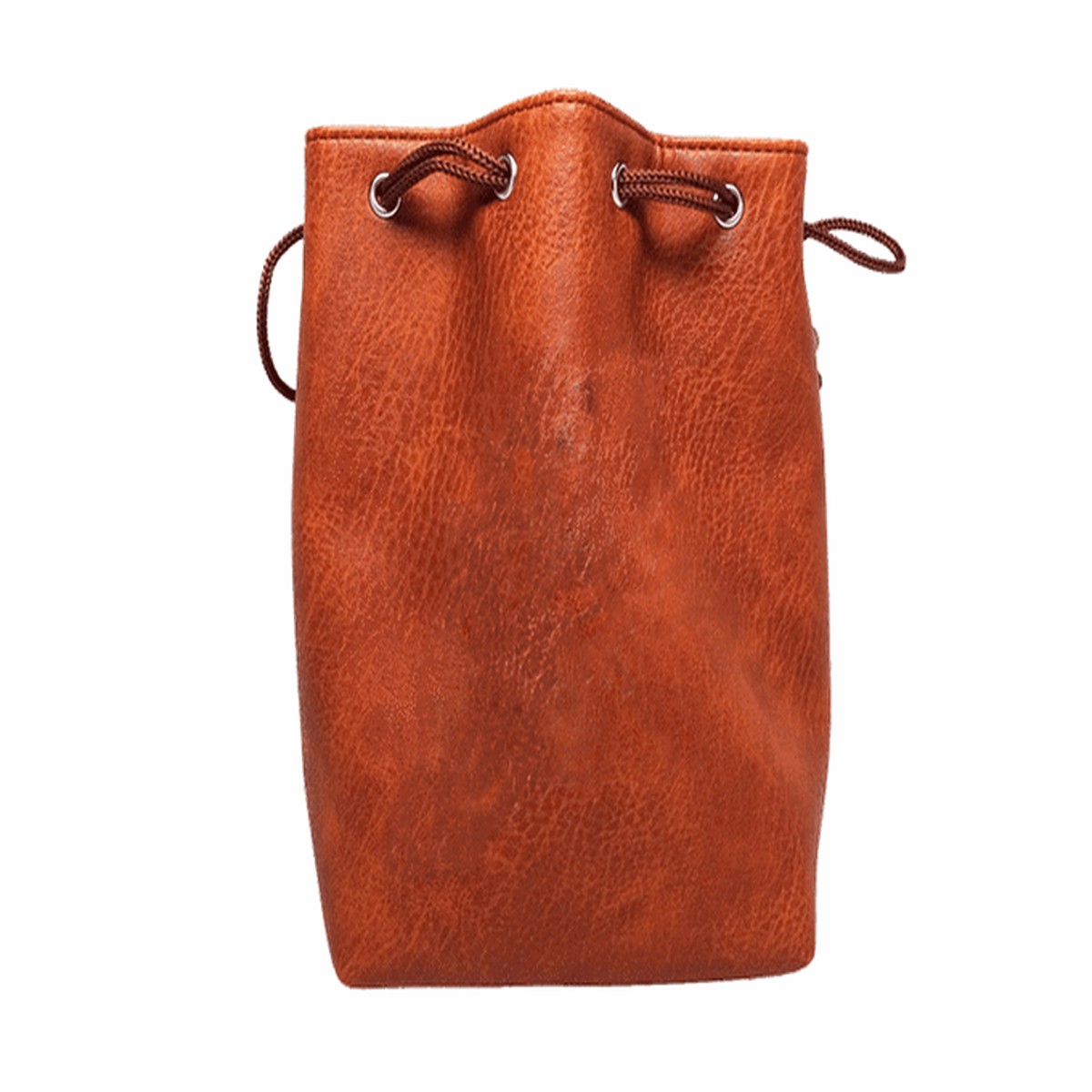 Easy Roller Brown Leather Lite Self-Standing Large Dice Bag - No Print Design