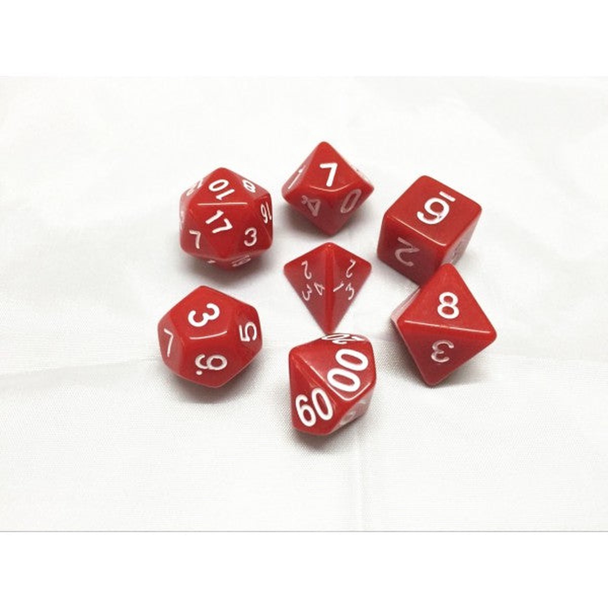 HD Dice Opaque Red 7ct Polyhedral Dice Set