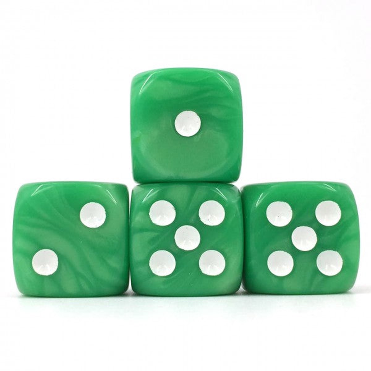 HD Dice Pearl Green/White 16mm D6 Set