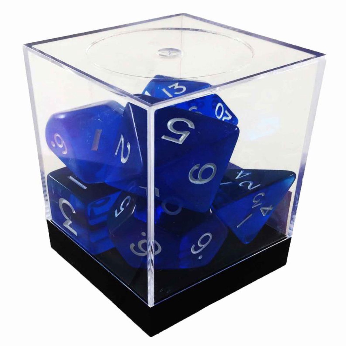 Koplow Jumbo Translucent Blue/White 7ct Polyhedral Dice Set