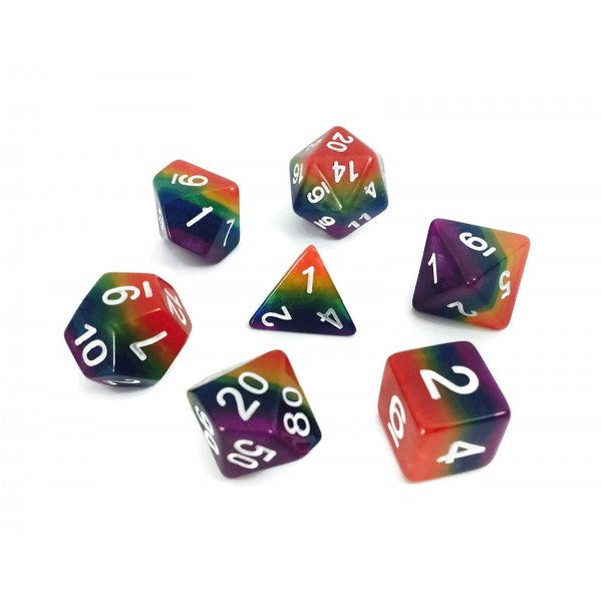 HD Dice Layered Rainbow 7ct Polyhedral Dice Set