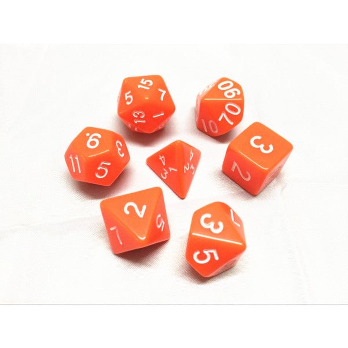 HD Dice Opaque Orange 7ct Polyhedral Dice Set