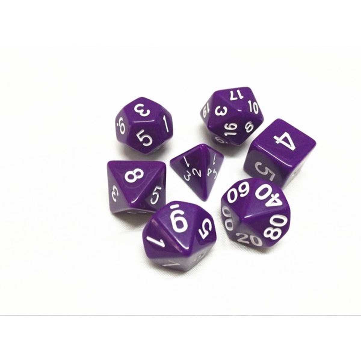 HD Dice Opaque Purple 7ct Polyhedral Dice Set