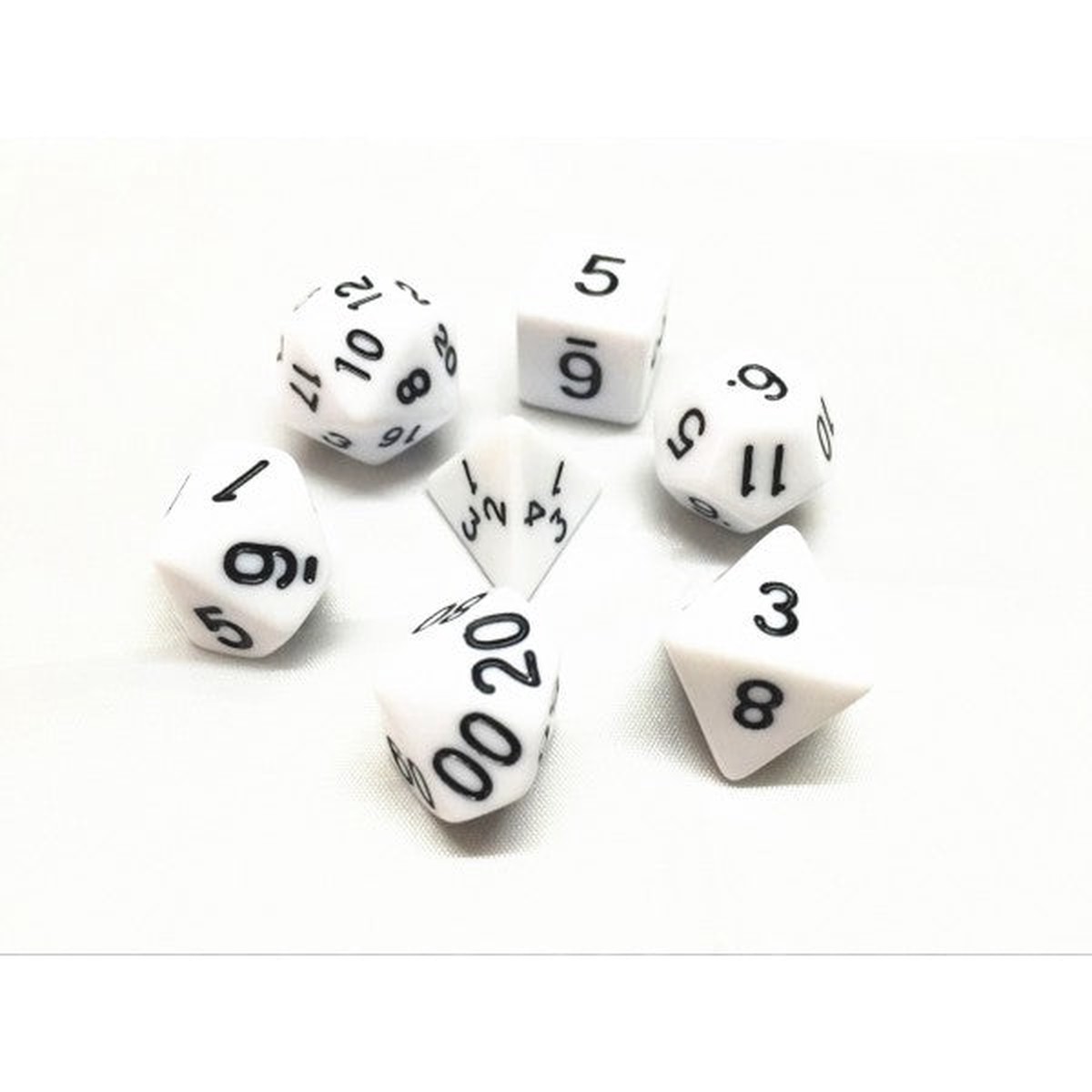 HD Dice Opaque White 7ct Polyhedral Dice Set