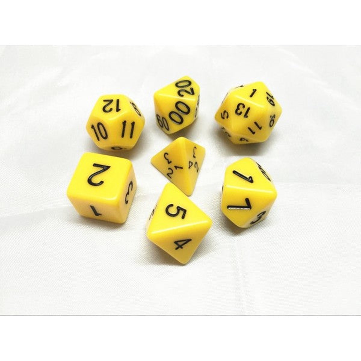 HD Dice Opaque Yellow 7ct Polyhedral Dice Set