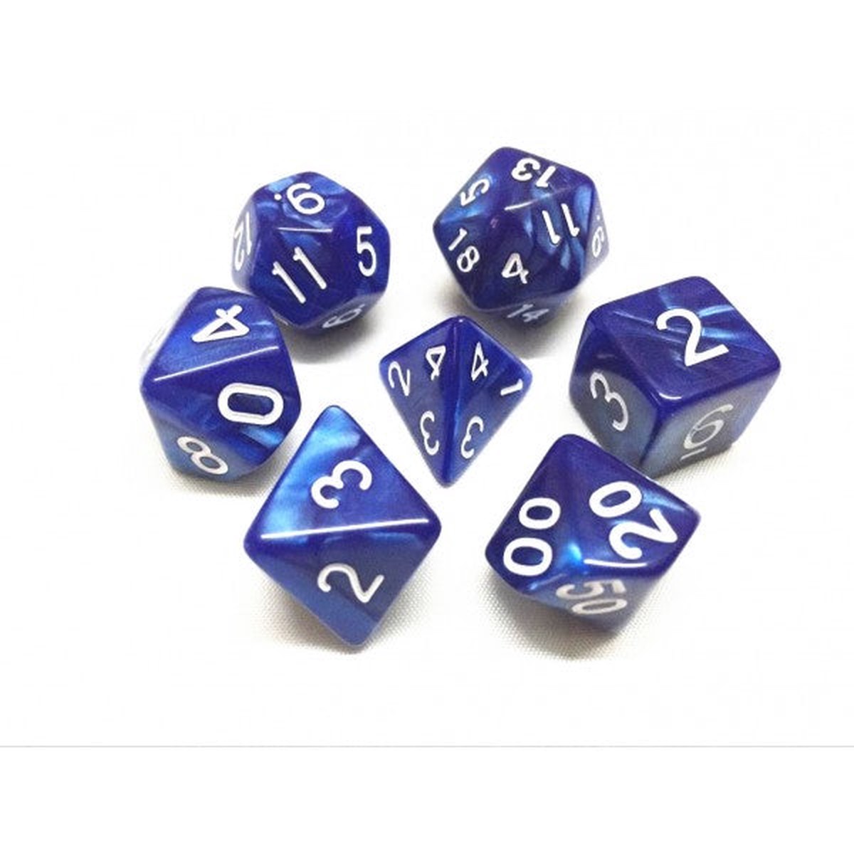 HD Dice Pearl Blue 7ct Polyhedral Dice Set