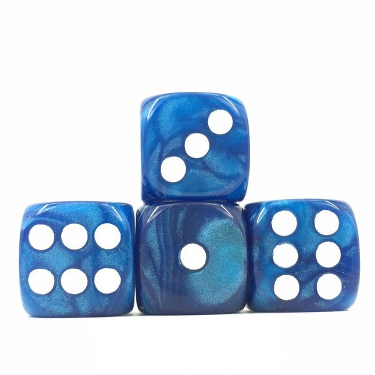 HD Dice Pearl Blue/White 16mm D6 Set