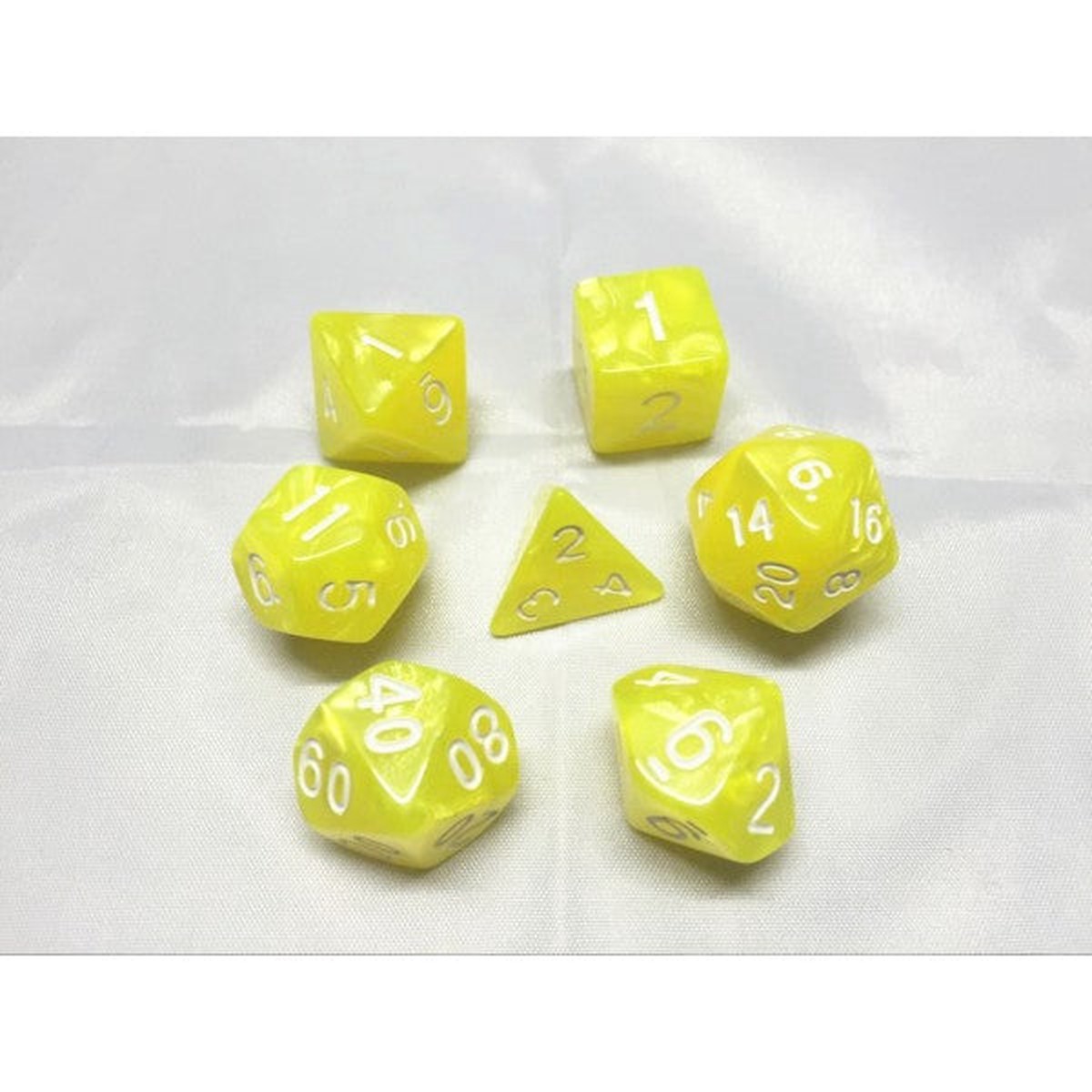 HD Dice Pearl Bright Yellow 7ct Polyhedral Dice Set