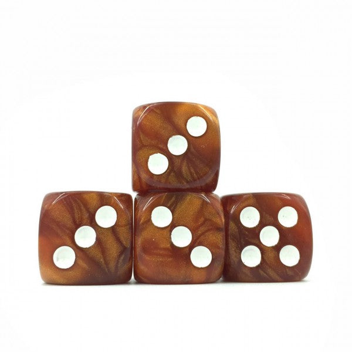HD Dice Pearl Brown/White 16mm D6 Set