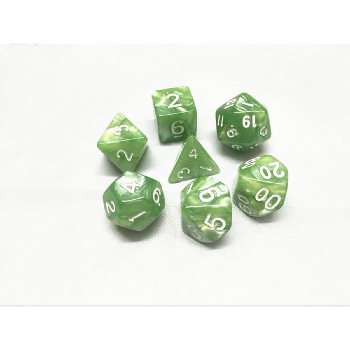 HD Dice Pearl Pale Green 7ct Polyhedral Dice Set