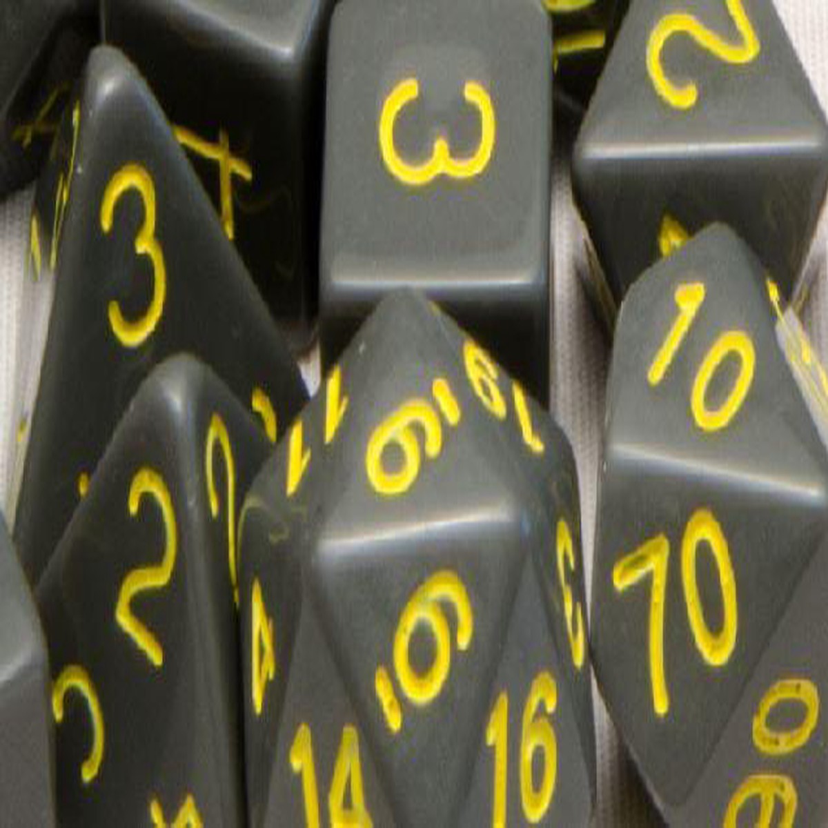 Role4Initiative Opaque Gray with Gold Numbers 7ct Polyhedral Set