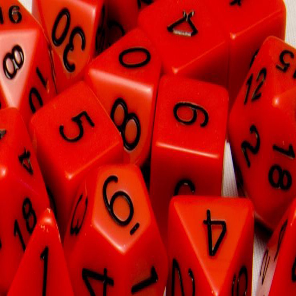 Role4Initiative Opaque Red with Black Numbers 7ct Polyhedral Set