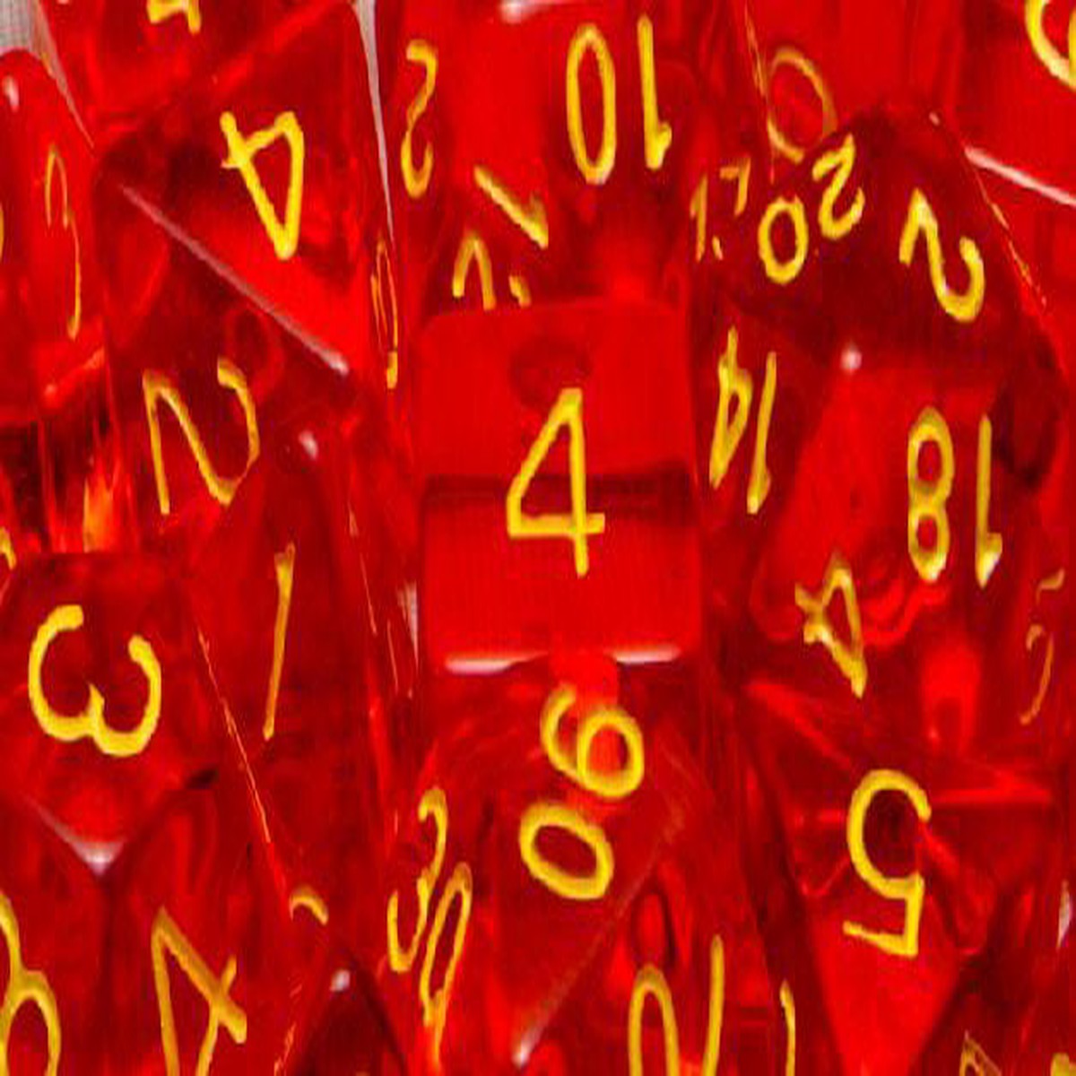 Role4Initiative Translucent Red with Gold Numbers 7ct Polyhedral Set