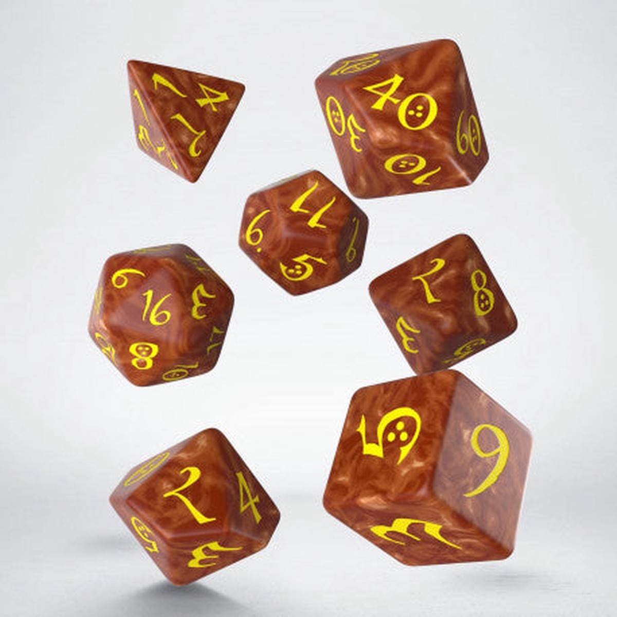 Q-Workshop Classic RPG Caramel/Yellow 7ct Polyhedral Set