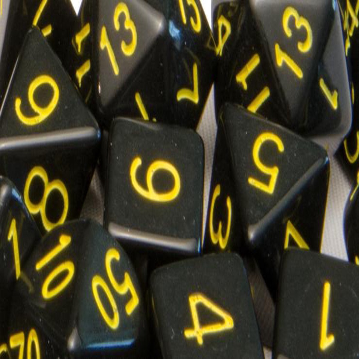 Role4Initiative Opaque Black with Gold Numbers 7ct Polyhedral Set