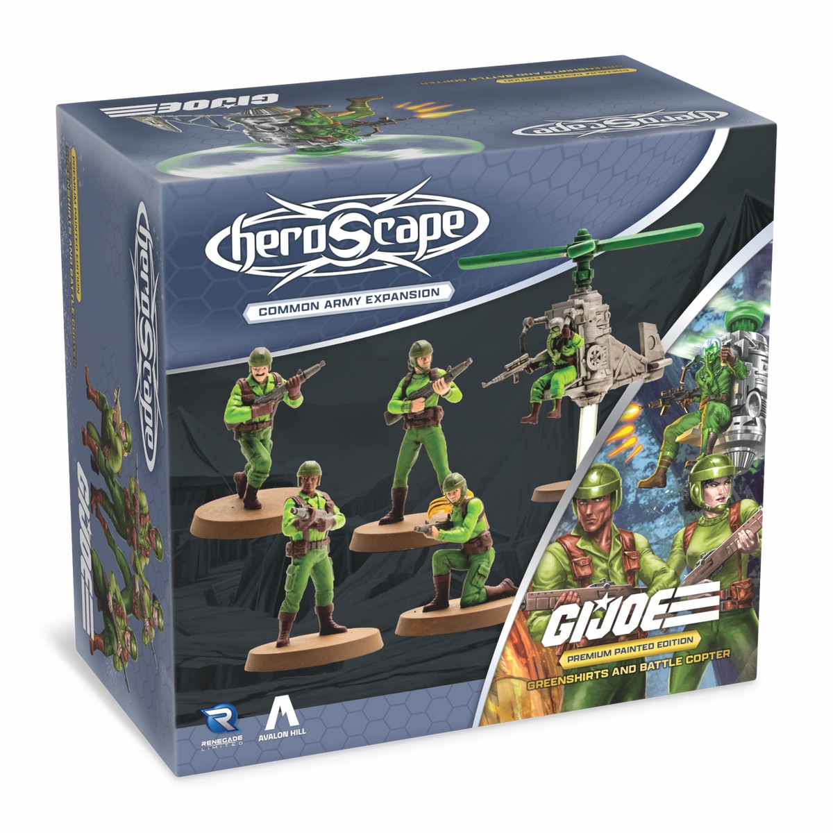 G.I. JOE Heroscape: Greenshirts & Battle Copter Common Army Expansion Painted