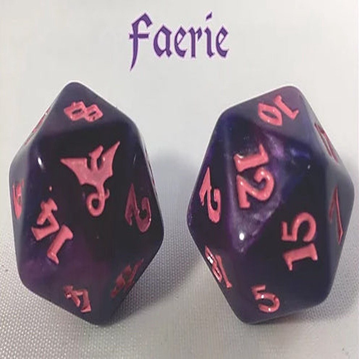 Black Oak Workshop Dragon Faerie Purple/Pink Single D20