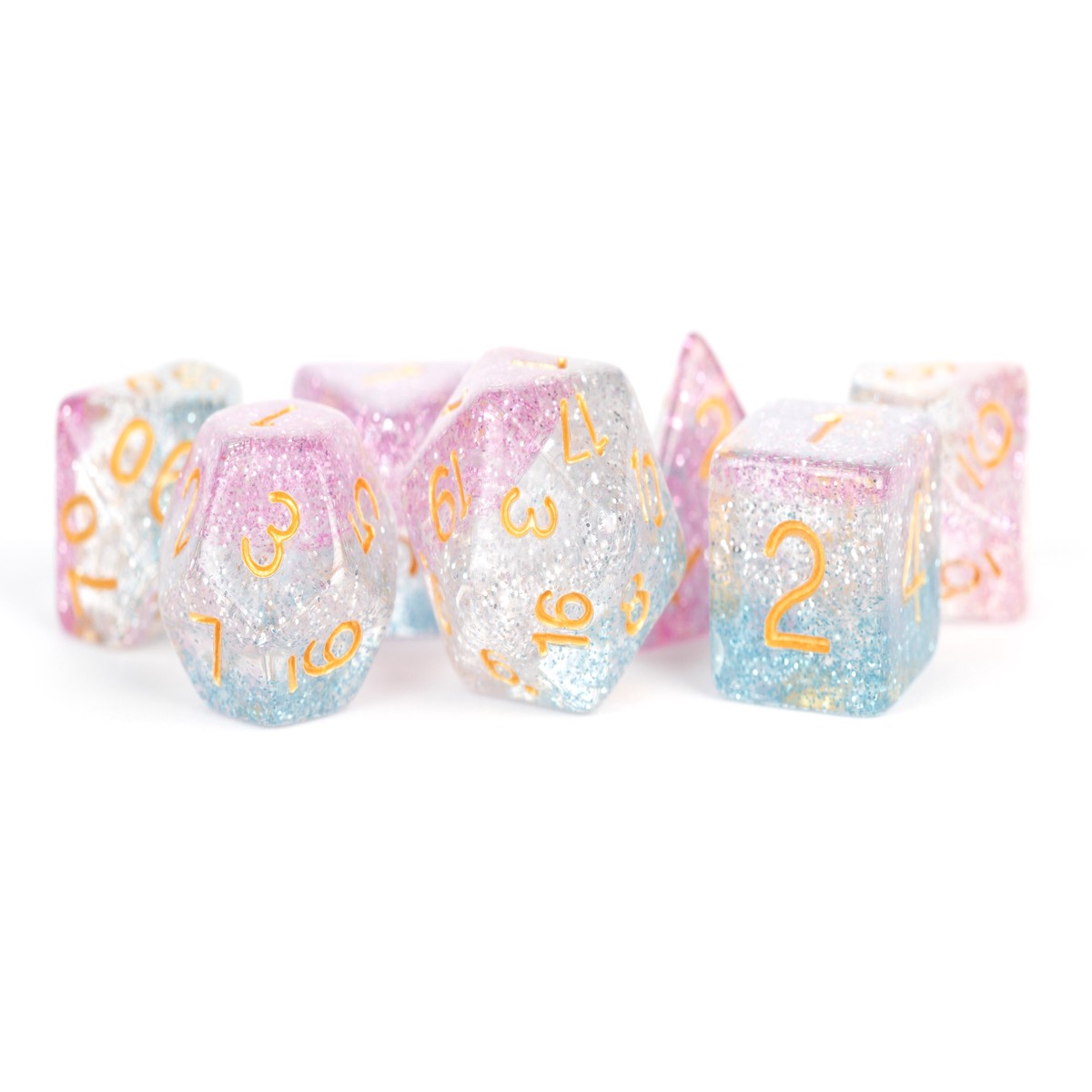 Metallic Dice Games Layered Unity 7ct Polyhedral Dice Set