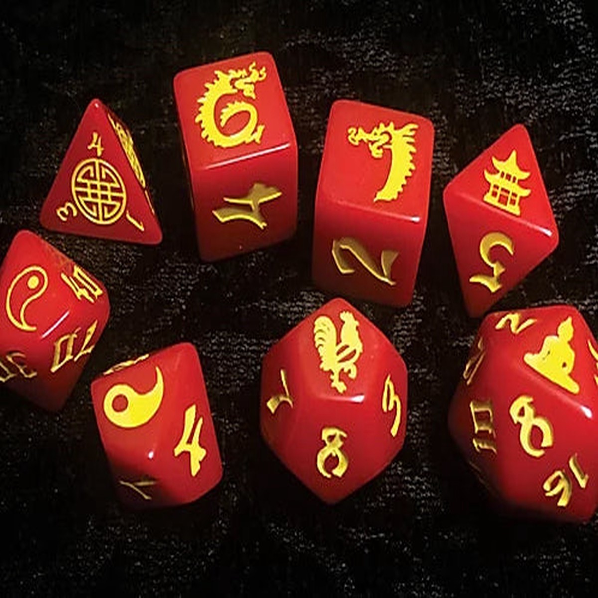 Black Oak Workshop Double Dragon 8ct Polyhedral Set