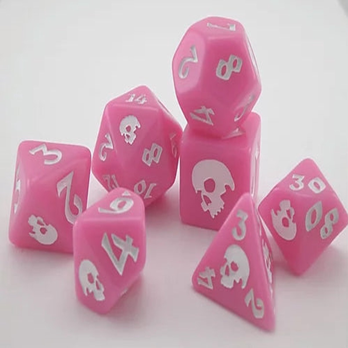 Black Oak Workshop Pink Dice of Death 7ct Polyhedral Set