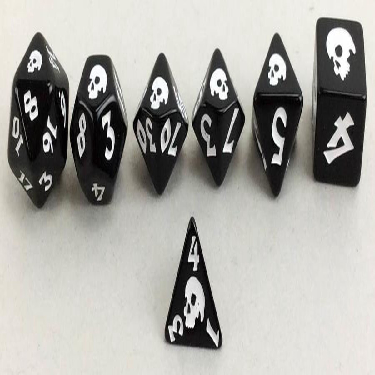 Black Oak Workshop The Great Black Death Black/White 7 Polyhedral Set