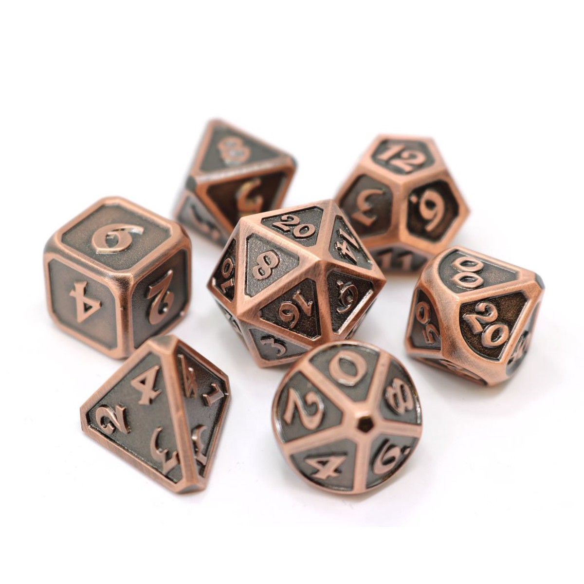 Die Hard Dice Metal Mythica Battleworn Copper 7ct Polyhedral Set