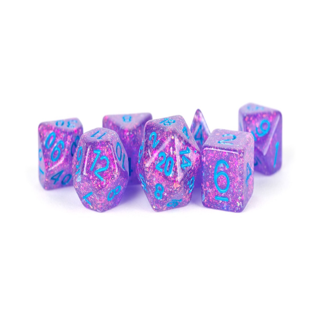 Metallic Dice Games Flash Purple/Blue 7ct Polyhedral Dice Set