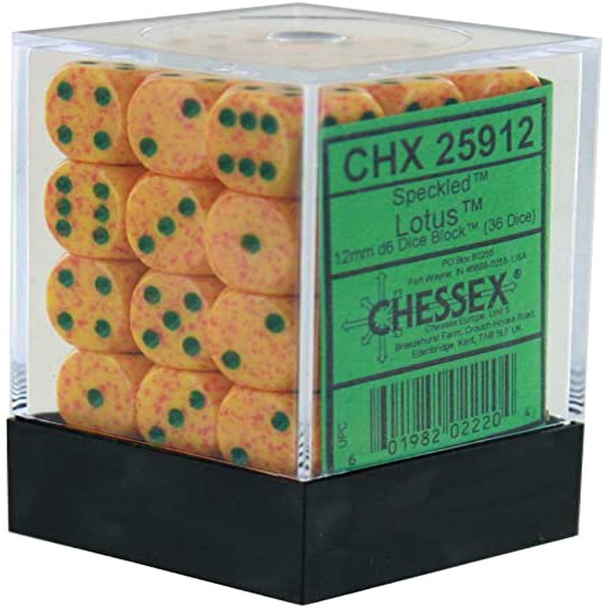 Chessex 12mm Speckled Lotus 36ct D6 Set (25912)