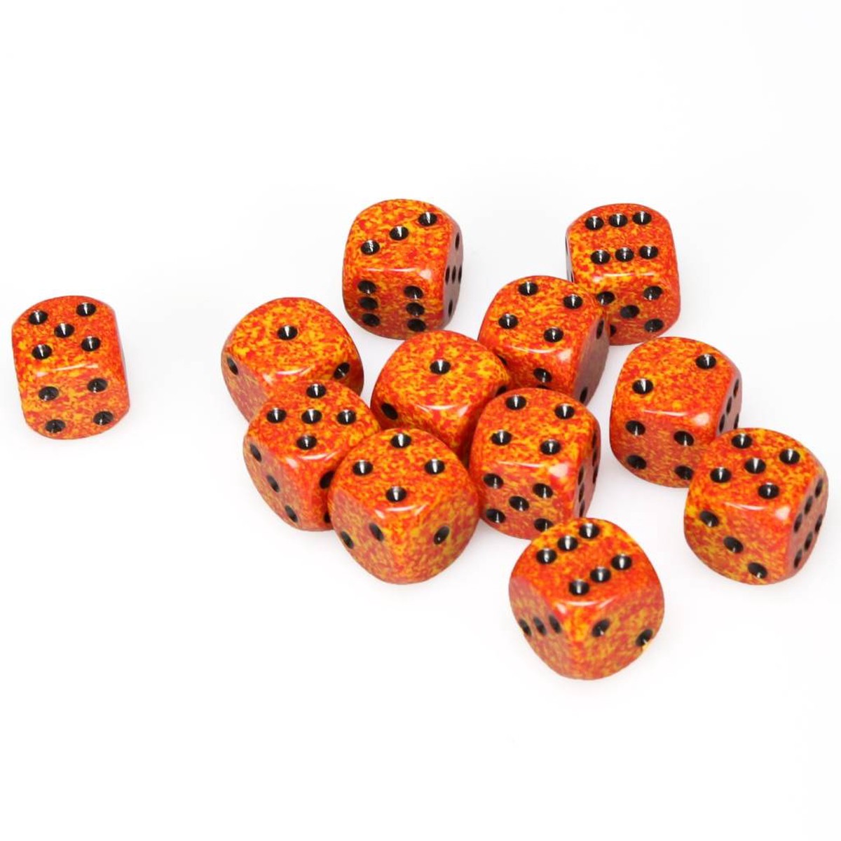 Chessex 16mm Speckled Fire 12ct D6 Set (25703)