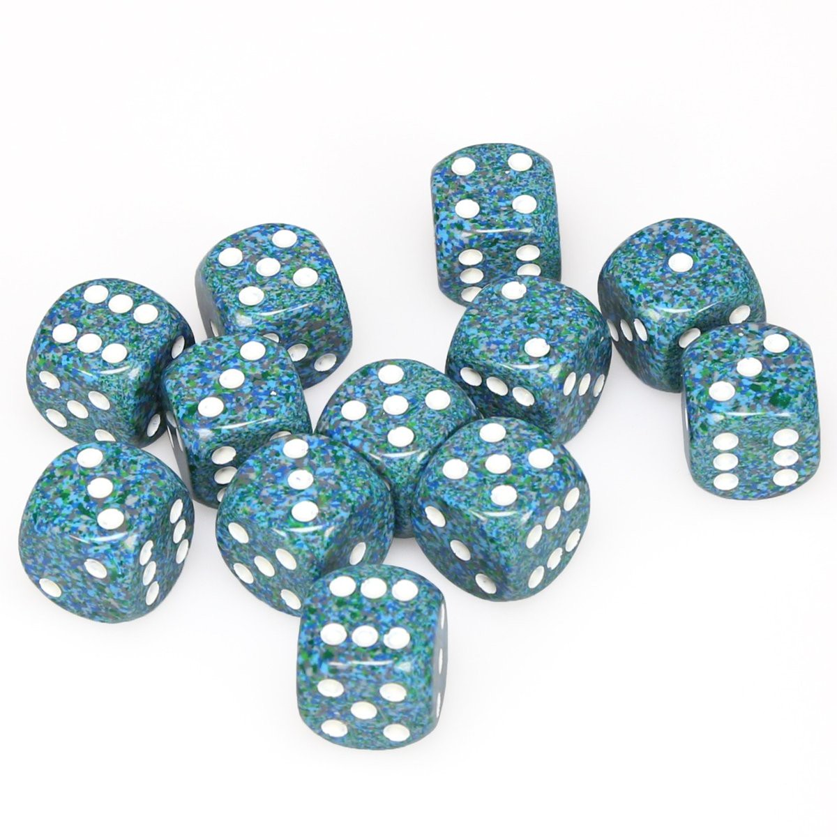 Chessex 16mm Speckled Sea 12ct D6 Set (25716)