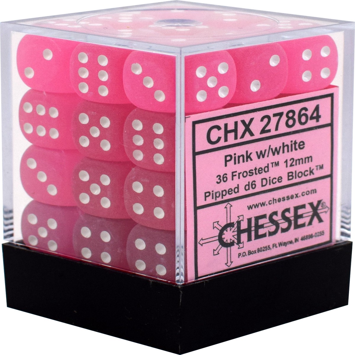 Chessex 12mm Frosted Pink 36ct D6 Set (27864)