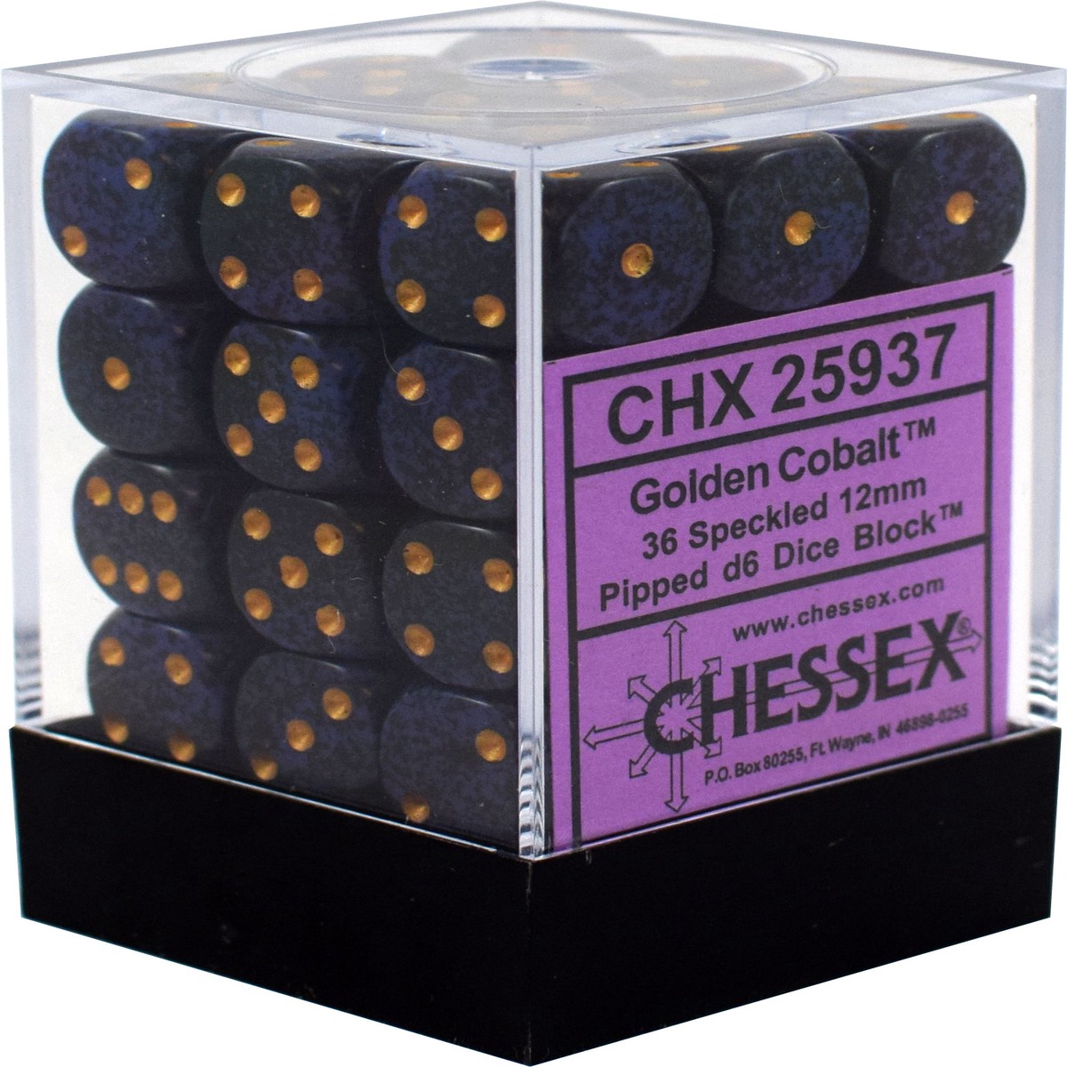Chessex 12mm Speckled Golden Cobalt 36ct D6 Set (25937)