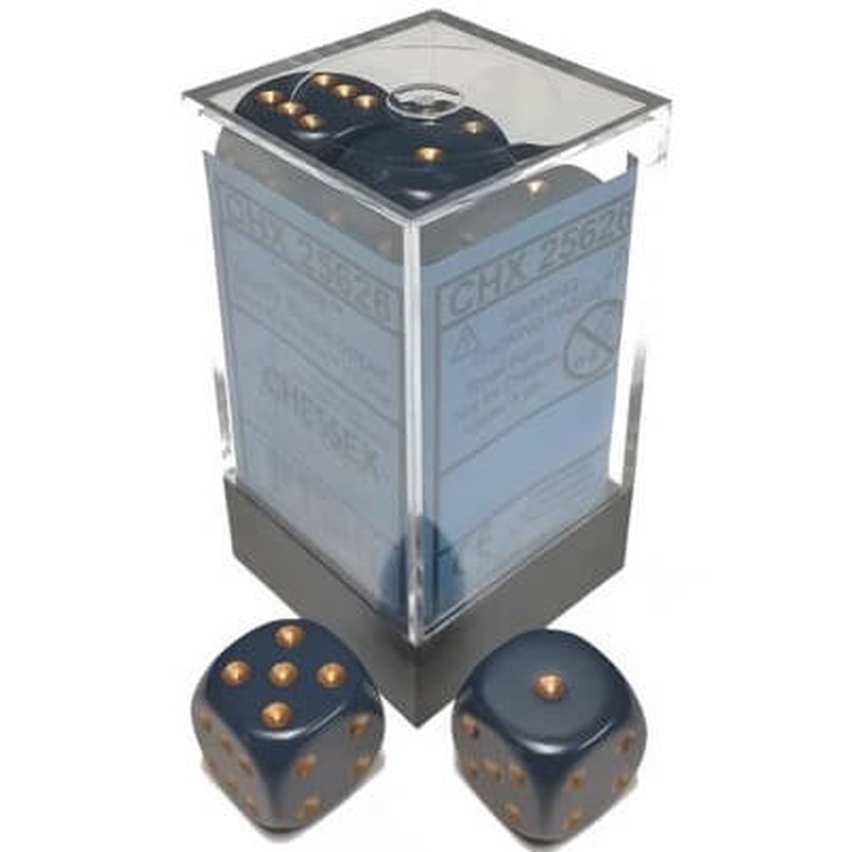 Chessex 16mm Opaque Dusty Blue/Copper 12ct D6 Set (25626)
