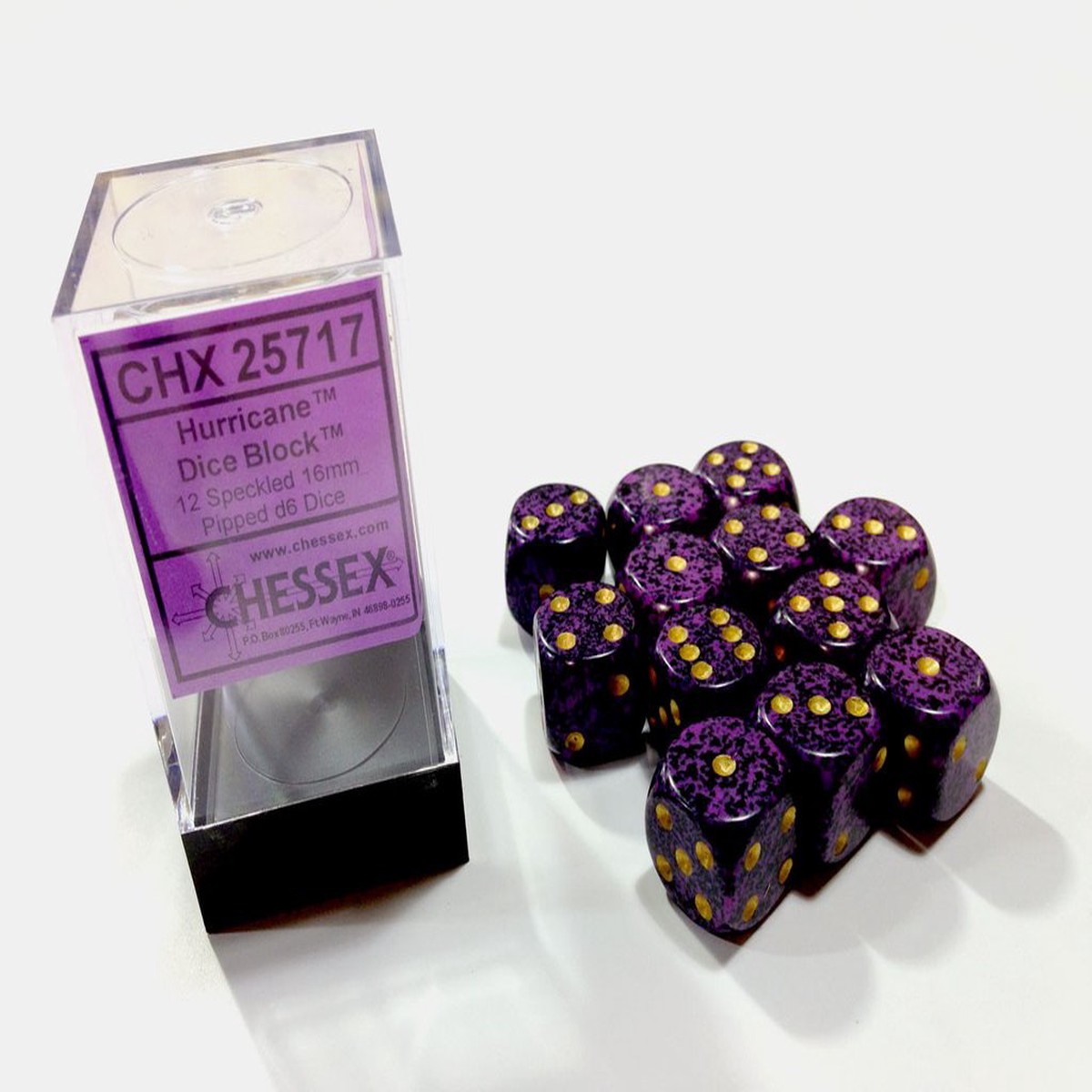 Chessex 16mm Speckled Hurricane 12ct D6 Set (25717)