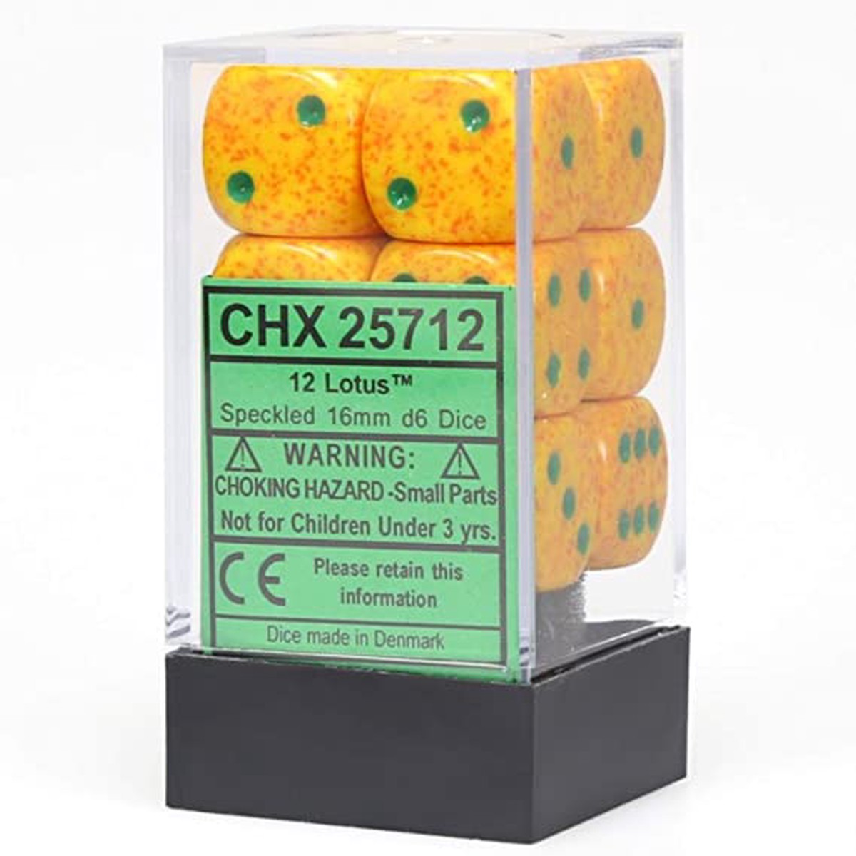 Chessex 16mm Speckled Lotus 12ct D6 Set (25712)