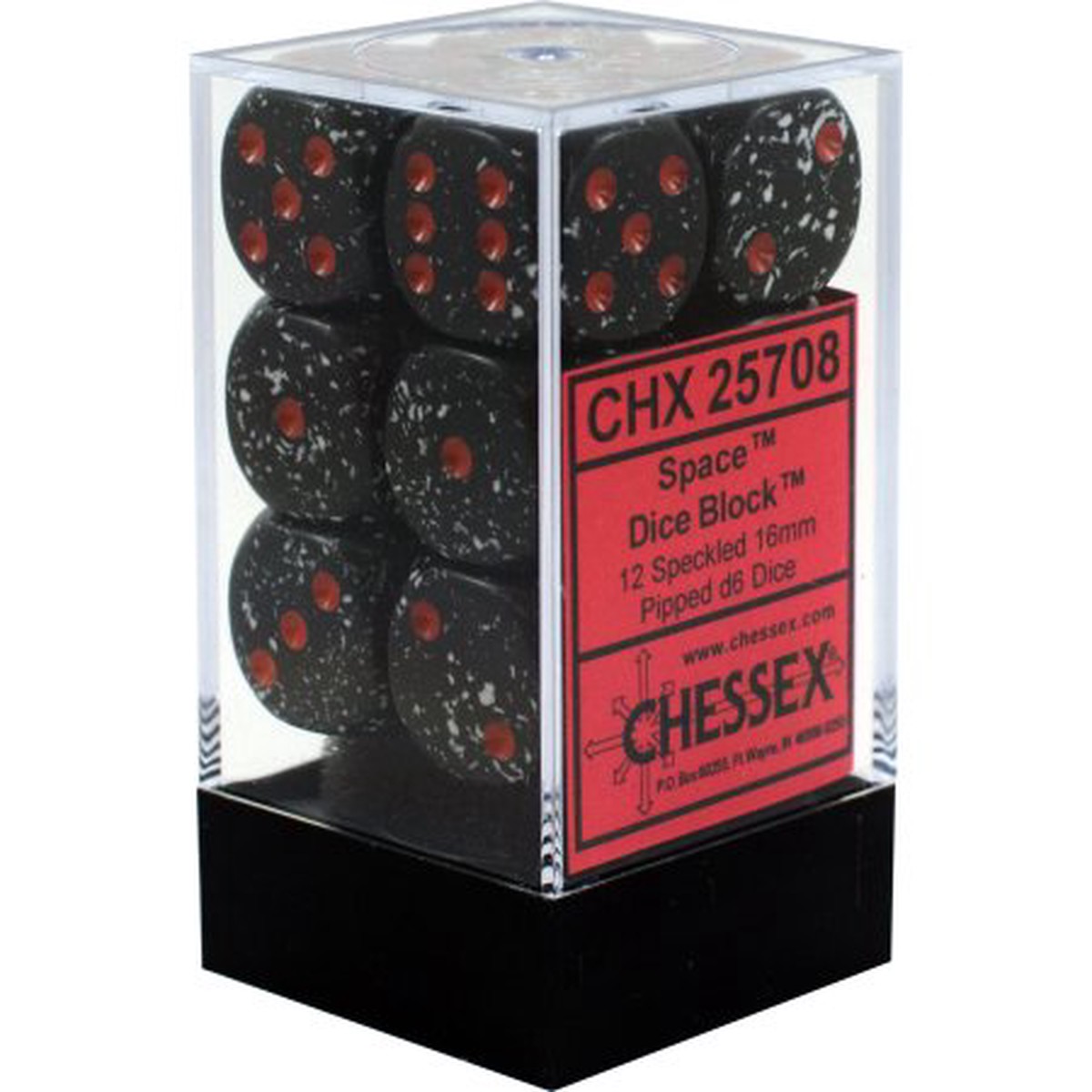 Chessex 16mm Speckled Space 12ct D6 Set (25708)