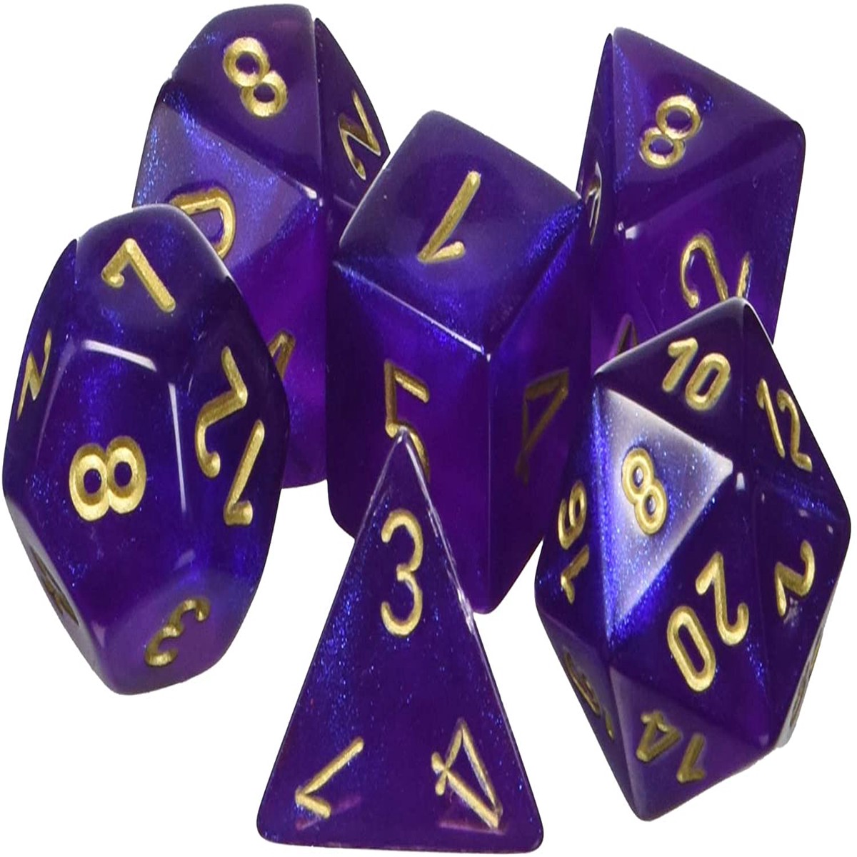 Chessex Borealis Royal Purple/Gold 7ct Polyhedral Set (27467)