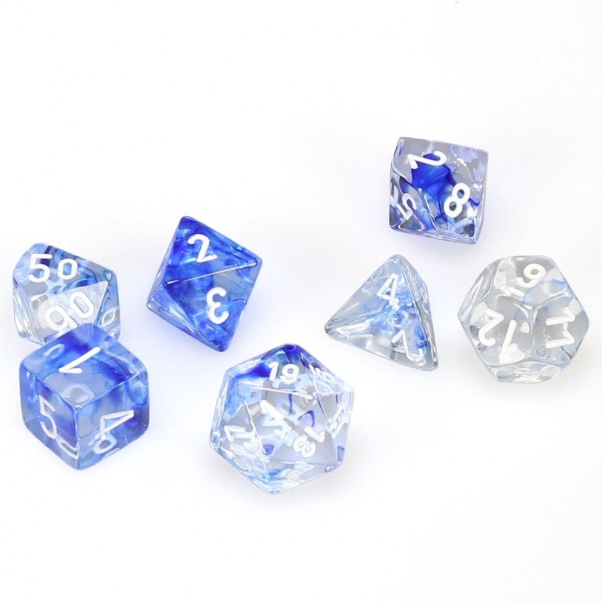 Chessex Nebula Dark Blue/White 7ct Polyhedral Set (27466)