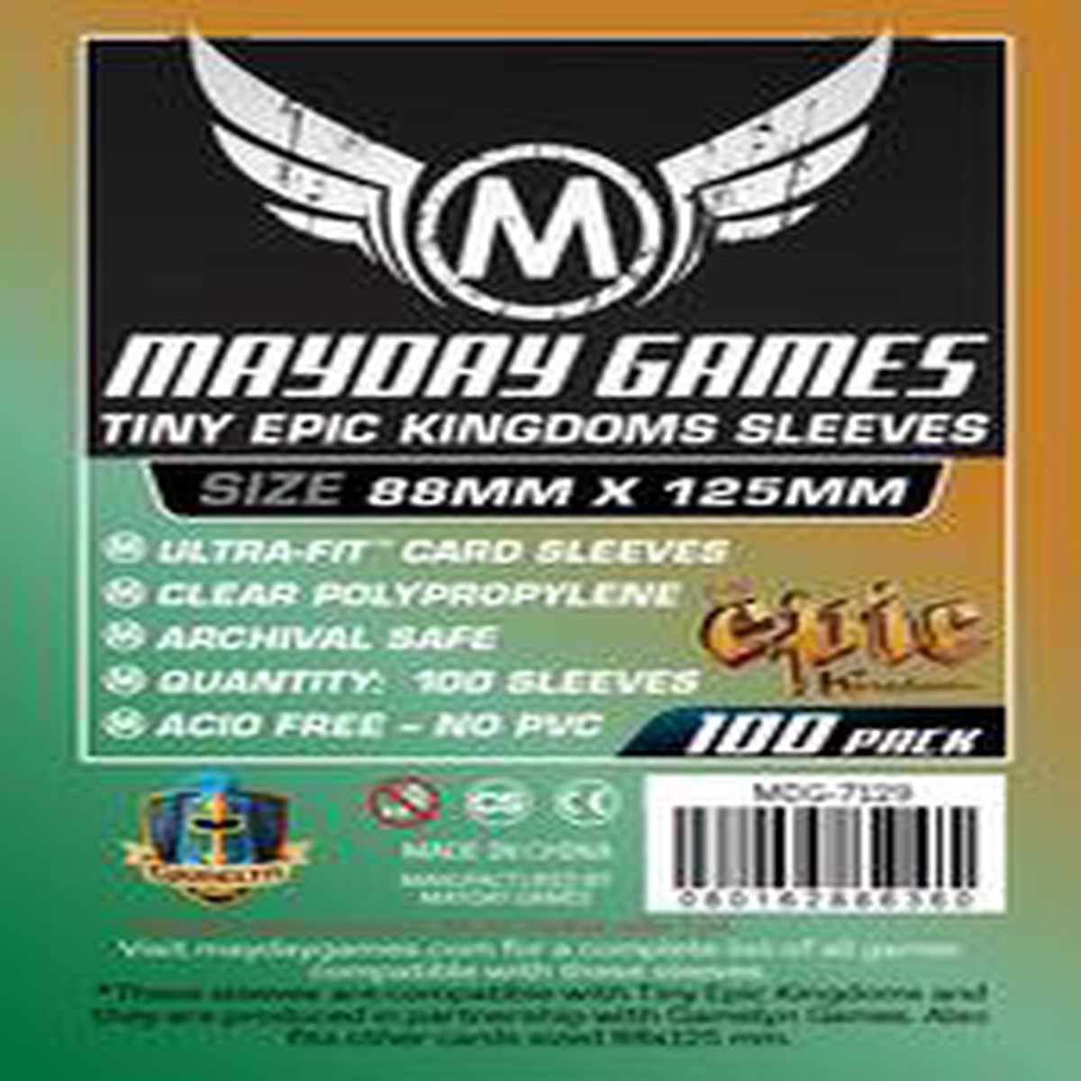 Mayday Games Board Game Sleeves 100ct 88x125mm Tiny Epic Kingdoms