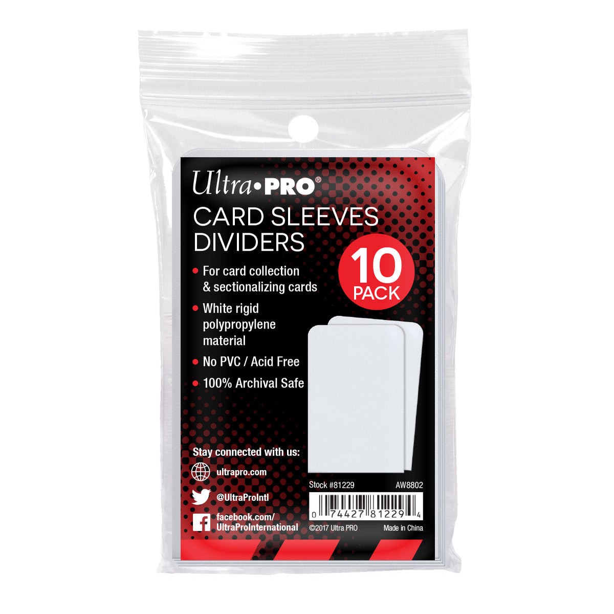 Ultra Pro 10ct White Semi-Rigid Card Dividers (81229)