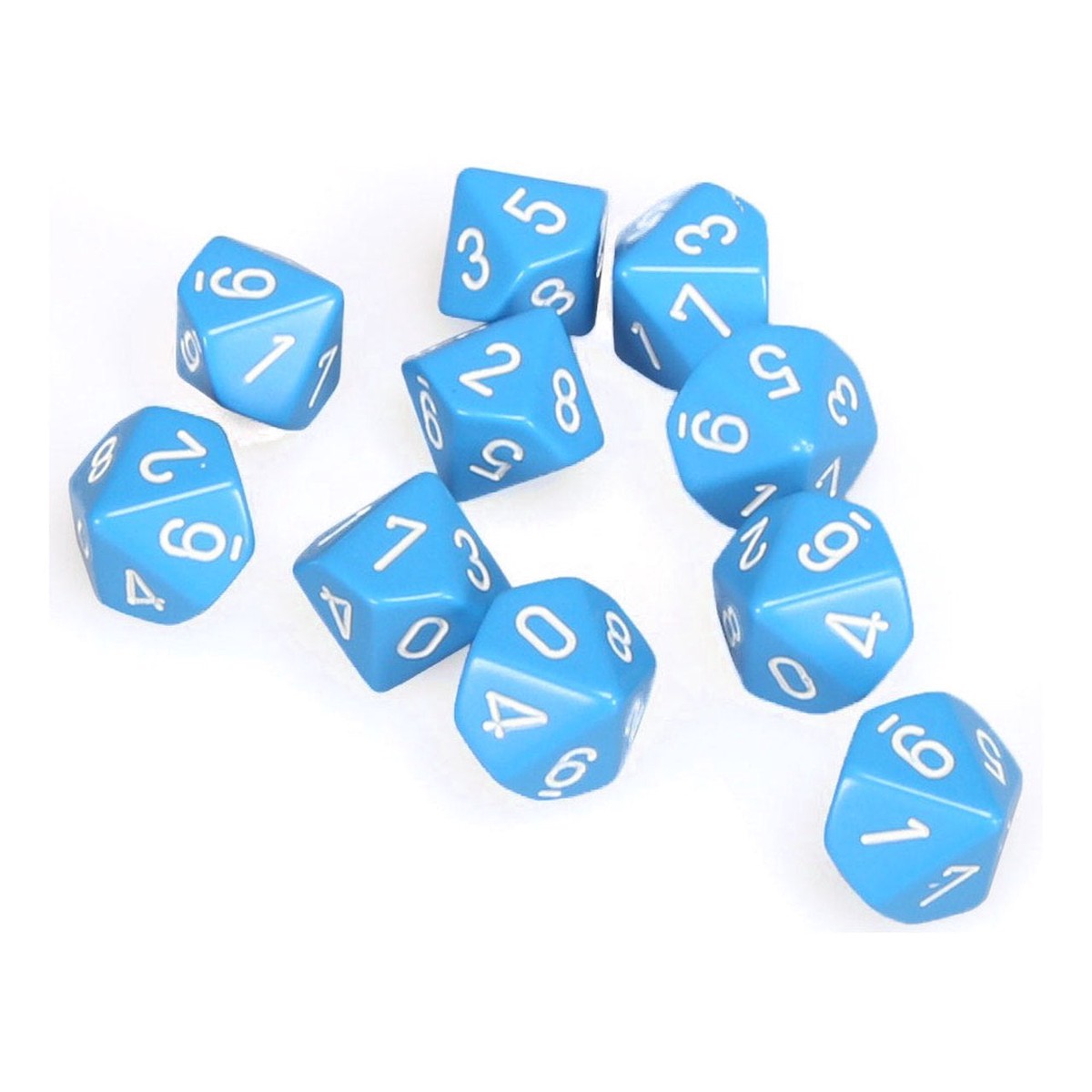 Chessex Opaque Light Blue/White 10ct D10 Set (26216)