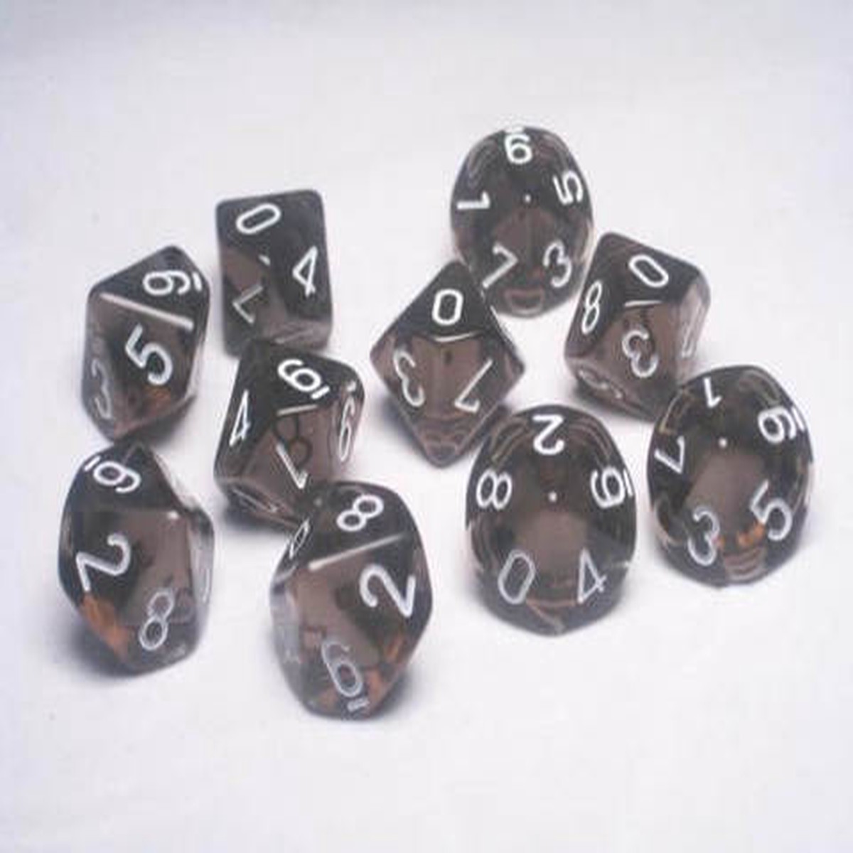 Chessex Translucent Smoke/White 10ct D10 Set (23208)